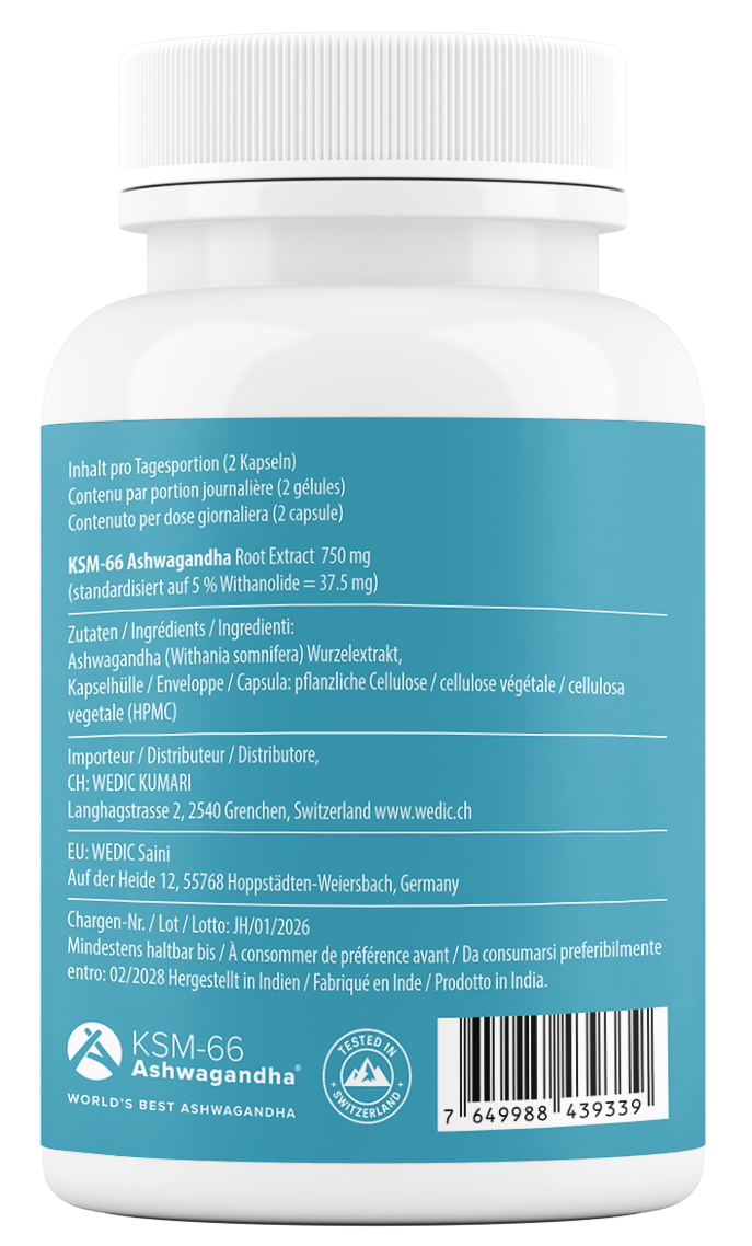 WEDIC Ashwagandha mit KSM-66® – In der Schweiz getestet