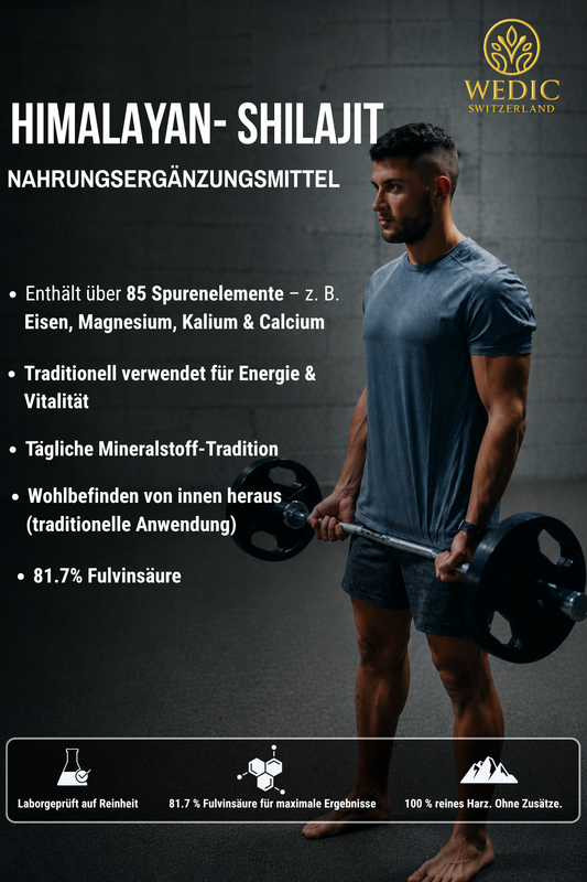 WEDIC Himalaya Shilajit Nahrungsergänzungsmittel mit 81,7 % Fulvinsäure